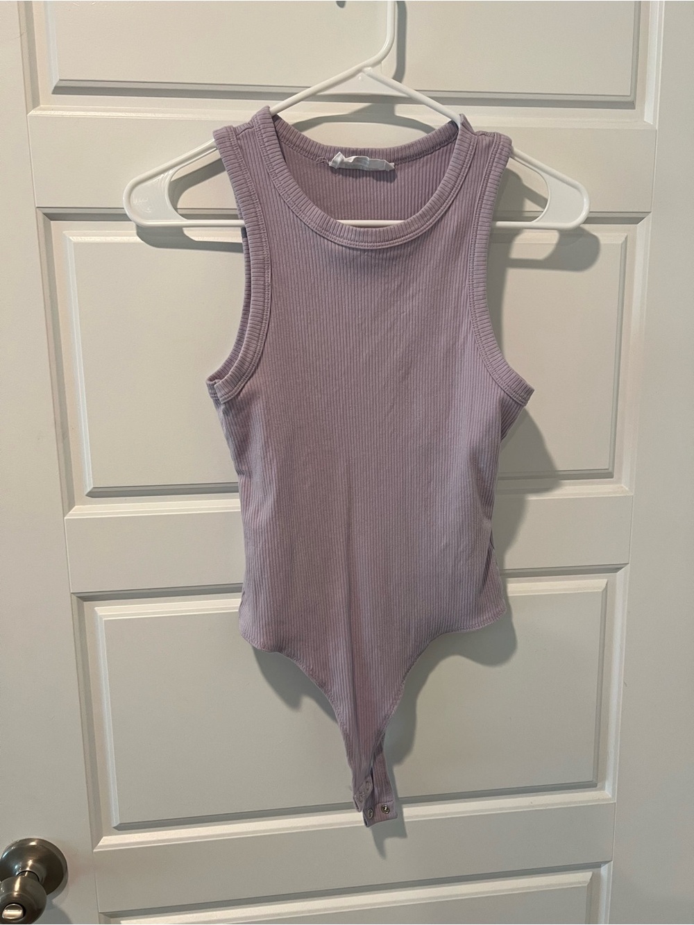 Double Zero Lavender Ribbed Tank Bodysuit